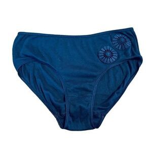 HANRO Cotton Blue Seamless Hipster Briefs Underwear Sz M